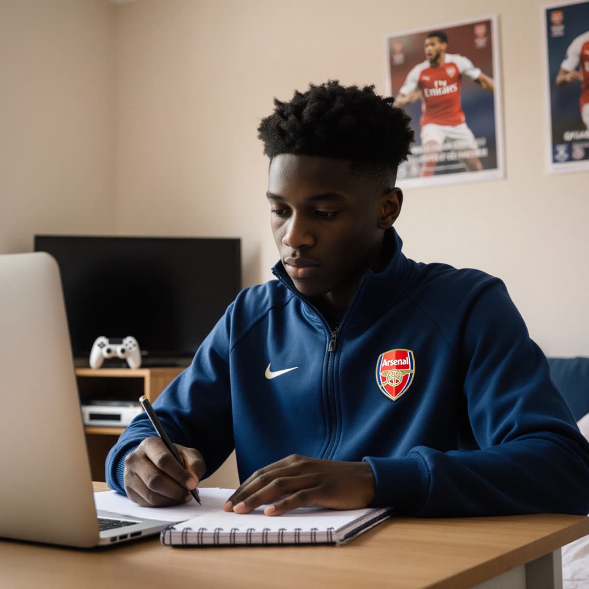 A Key Stage 4 student working at a desk